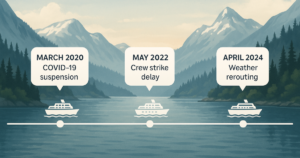 Past Major Royal Caribbean Alaska Cancellations Timeline