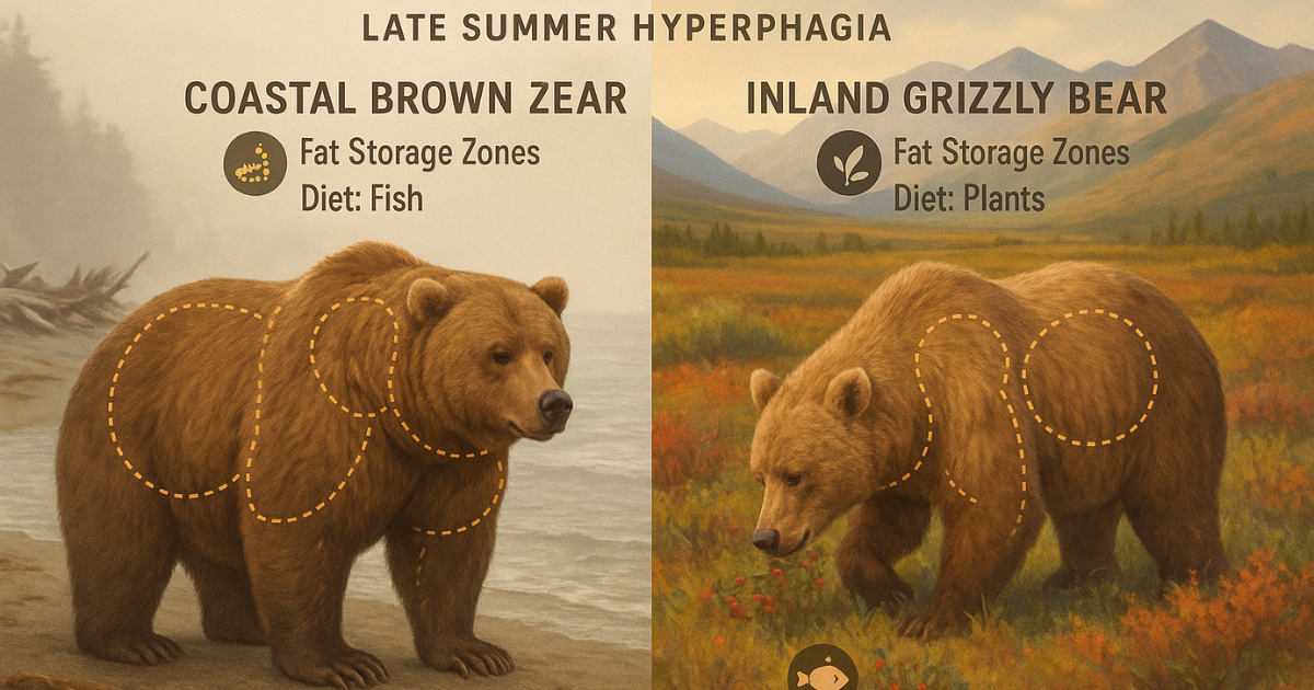 Species-Specific Fat Storage- Brown Bear vs Grizzly Bear